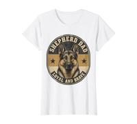 German Shepherd Dad Shirt Dog Lover Value Graphic T-Shirt, Women, White, L