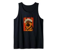 German Shepherd Daisy Crown Floral Dog Art Summer Tank Top
