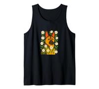 German Shepherd Daisy Crown Floral Dog Art Summer Tank Top