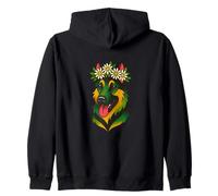 German Shepherd Daisy Crown Floral Dog Art Summer Zip Hoodie