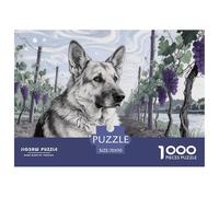 German Shepherd Dog 1000 Piece Jigsaw Puzzle Educational Games Creative Pet Dog Jigsaw Puzzle Beautiful Decoration Puzzle for Adults And Kids 70x50cm/1000pcs