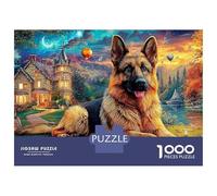 German Shepherd Dog 1000 Piece Jigsaw Puzzles for AdultsForest Puppy Fun, Challenging & Brainteasing Adults Jigsaw Puzzle Uncover The Puzzle Educational Game Fun Activity Fo