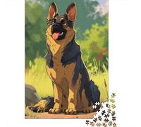 German Shepherd Dog 1000 Piece Puzzles For Adults Creative Rectangular Puzzle Wooden Puzzle Puzzle Jigsaw for Friends Family 1000pcs (75x50cm)