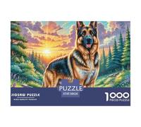 German Shepherd Dog 1000 Pieces Jigsaw Puzzles Engaging Home Decoration Jigsaw Puzzles Beautiful Decoration for Gifts 38x26cm/1000pcs