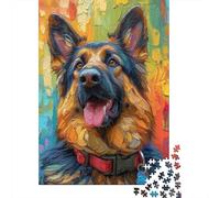 German Shepherd Dog 1000 Pieces Jigsaw Puzzles for Adults Creative Rectangular Jigsaw Paper Puzzles Game Brain Teasers Toy 1000pcs (38x26cm)