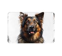 German Shepherd Dog 16x24 Halloween Washable Polyester Door Mat Fall Rug | 16x24in washable polyester door mat, non-slip dot plastic backing, machine washable, indoor outdoor fall decor