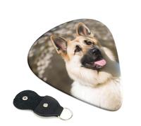 German Shepherd Dog 6 Pack Guitar Picks With Holder, Personalized Guitar Plectrums Non-Slip Portable Ukulele Bass Picks 0.96mm For Acoustic Guitar Lovers Gifts
