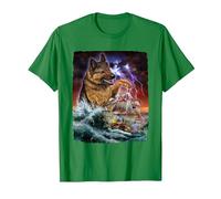 German Shepherd Dog as Kraken Attack a War Ship at High Seas T-Shirt, Men, Kelly Green, Small