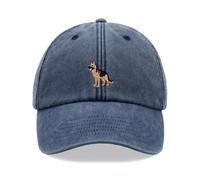 German Shepherd Dog Baseball Cap Vintage Washed Unisex Dad Hat Low Profile Adjustable Blue Denim