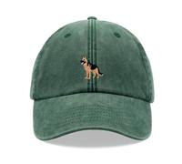 German Shepherd Dog Baseball Cap Vintage Washed Unisex Dad Hat Low Profile Adjustable Bottle Green