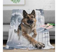 German Shepherd Dog Blanket for Couch and Bed Decorative 3D Blankets Super Soft and Cozy Warm for All Seasons Suitable for Sofa Bedroom Living Room Gifts 50 x 60 Inch