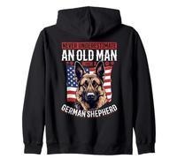 German Shepherd Dog Breed Never Underestimate an Old Man Zip Hoodie