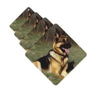 German Shepherd Dog Car Air Freshener Cards Set of 4 Pieces Long Lasting Hanging Scented Cards for Bedroom Wardrobe Car Aromatherapy Tablets for Men Women Rearview Mirror Pendant