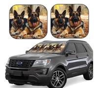 German Shepherd Dog Car Windshield Sun Shade 2 Piece Foldable Front Window Sunshade Upgrade Sun Visor Car Reflective Sun Blocker Automotive Interior Sun Protection for Car Truck SUV