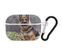 German Shepherd Dog Case Cover with Keychain Shockproof Hard Shell Protective Case for 2nd/1st Generation Case for Women Men Bluetooth Earbuds Case