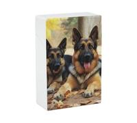 German Shepherd Dog Cigarette Case for Regular King Size 85mm 20 Capacity Push to Open Hard Shell Cigarette Box Portable & Waterproof Cigarettes Case for Men Women Pocket Cigarettes Holder, Cig Access