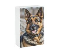 German Shepherd Dog Cigarette Case - Waterproof & Crush Proof Cigarette Holder Case for 20 King Size Cigarettes, Portable Pocket Size Travel Box for Men & Women