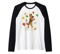 German Shepherd Dog Climbing Wall Boulder Bouldering Raglan Baseball Tee