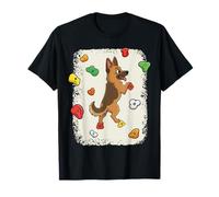 German Shepherd Dog Climbing Wall Boulder Bouldering T-Shirt