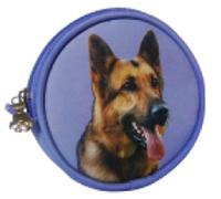 GERMAN SHEPHERD DOG COIN PURSE LILAC COLOUR, DOG LOVER GIFT PURSE FOR ALSATION LOVERS
