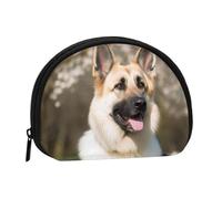 German Shepherd Dog Coin Purse, Mini Wallet for Women Men Gifts Change Bag with Zipper Shell Shaped Small Coin Bag Travel Organizer Change Storage Pouch for Cash, Cards, Keys, Lipstick