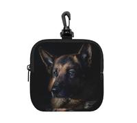 German Shepherd Dog, Coin Purse Square Zipper Storage Bag, Change Pouch with Lobster Buckle Clasp Buckle, Change Purse