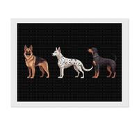 German Shepherd Dog Dalmatian Dog Diamond Painting Kits for Adults DIY 5D Round Full Drill Art Diamonds Dots Decor 12"x16"