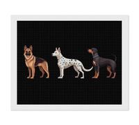 German Shepherd Dog Dalmatian Dog Diamond Painting Kits for Adults DIY 5D Round Full Drill Art Diamonds Dots Decor 16"x20"