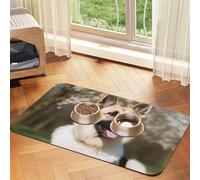 German Shepherd Dog Dog Food Mat, Absorbent Pet Feeding Mat for Food and Water Bowls Non-Slip Placement Pad for Floors Waterproof Quick Dry Water Dispenser Mat for Dogs Puppy Cats 12x18 Inch