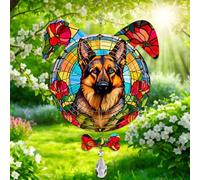German Shepherd Dog Ears Wind Spinner, German Shepherd Wind Spinner Hanging for Yard and Garden