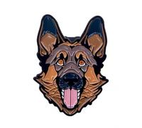 German Shepherd Dog Enamel Metal Lapel Pin Badge - Detailed Alsatian Head Design for Dog Lovers, Collectors & Accessories - Perfect Pet Gift - 2.2cm x 3.1cm