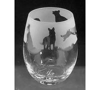 German Shepherd Dog Frieze Boxed 36cl Stemless Wine/Water Glass