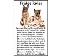 German Shepherd Dog Gift - Fridge Rules - Large Fun flexible Fridge Magnet- size 16cms x 10 cms (approx. 6" x4")