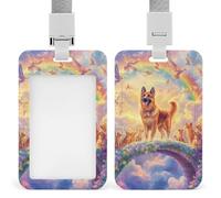 German Shepherd Dog God ID Badge Holder Name Card Holders Photocard Case with Lanyard for Teacher Nurse Office