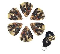 German Shepherd Dog Guitar Picks 6 Pack 3 Different Thickness Celluloid Guitar Plectrums with Guitar Pick Holder Personalized Guitar Pick for Acoustic Guitar, Electric Guitar, Bass, Ukulele