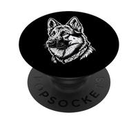 German Shepherd Dog Head Black and White PopSockets Adhesive PopGrip