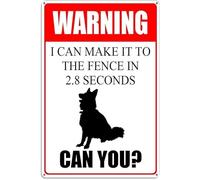German Shepherd Dog I Can Make It To The Fence In 2.8 Seconds Can You Aluminum Tin Warning Metal Sign Tin Signs Aluminum Plaque for Outdoors Use Yard Farm Fence Home Wall Decor 8x12 inch