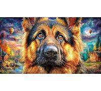 German-Shepherd-Dog Jigsaw Puzzles 1000 Pieces Educational Game Challenge Fun and Challenging Family Game for Women, Gifts for Men for Relaxation 38x26/1000pcs