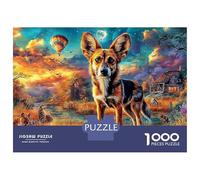 German Shepherd Dog Jigsaw Puzzles for Adults Challenging Puzzles The Impossible Challenge 1000 Pieces Sunset Shepherd Difficult Hard Jigsaw Puzzles for Man And Woman with Letters on Back 70x50cm/1000
