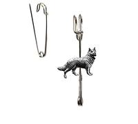 German Shepherd Dog Kilt Pin Brooch, British Made, Gift Boxed, alsatian (ab)