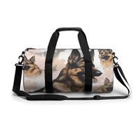 German Shepherd Dog Lovers Gym Bag for Men Women Water Resistant Duffle Bag Travel Lightweight Bag for Travel Sports, white, 17.7in/9in/9in
