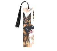 German Shepherd Dog Lovers Metal Bookmarks with Tassel,Cool Book Markers for Reading Women, Men,Aluminum Hanging Ornament Fancy Handmade Craft Reading Accessories Gift for Book Lovers S
