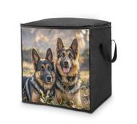 German Shepherd Dog Lovers Storage Bag Quilt Storage Bag with Sturdy Zippered Fashion Breathable Closet Organizer Storage Boxes with Carry Handles for Blanket Pillow Bedding