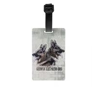 German Shepherd Dog Luggage Tag with Name Card Alsatian Wolf Dog Privacy Cover ID Label for Travel Bag Suitcase