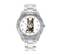 German Shepherd Dog Men's Business Watch Fashion Stainless Steel Wristwatches Custom Watches for Women