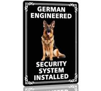 German Shepherd Dog Metal Tin Sign Warning Beware of Dog Sign Funny Dog Decor Home Farmhouse Yard Front Gate Decor Dog Lover 12x8 Inch