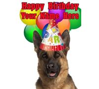 German Shepherd Dog Party Card codegss Birthday A5 Personalised Greeting card