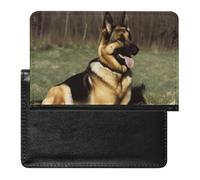 German Shepherd Dog Passport Holder Passport Cover Protector Essentials with Credit Card Slots for Women Men