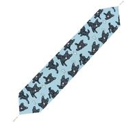 German Shepherd Dog Pattern Table Runner with Tassels Soft Plush Kitchen Dining Table Cover Decor for Home Kitchen Holiday