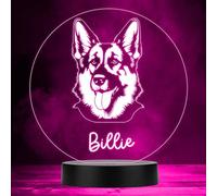 German Shepherd Dog Pet Multicolour Personalised Gift LED Lamp Night Light | Personalised Gift For Home, Lamp Room Décor | Kids & Adults Night Lights With Name | Personalised Gift For Bedroom |